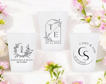 Custom Frosted Plastic Cups, Wedding Favor Cups