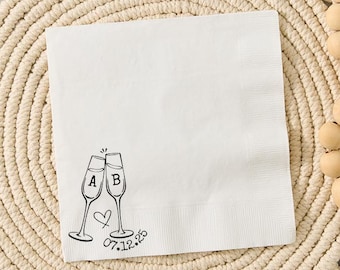Personalized Wedding Cocktail Napkins | Custom Text & Clipart