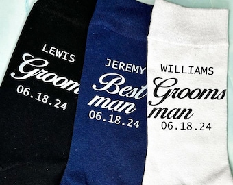 Personalized Groomsmen Socks, Custom Wedding Party Gifts