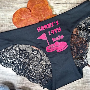 Personalized 19th Hole Funny golf underwear bachelorette party wedding party fun valentines anniversary Custom Bride Pantie Bridal shower image 6