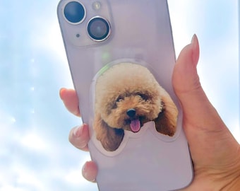 Personalized Pet Photo Phone Grip, Custom Dog Mom Gift