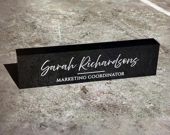 Custom Acrylic Desk Name Plate, Personalized Office Decor