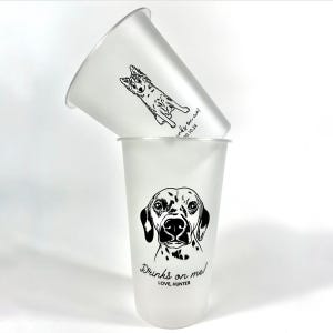 Customized Pet Frosted Shatterproof Frost-Flex Cups, Personalized Animal Wedding Favor Cups, Wedding Reception & Special Event Favors