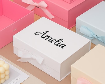 Personalized Empty Magnetic Gift Box with Ribbon, Custom Bridesmaid Proposal Gift Box, Bridal Party Gift Boxes,Will You Be My Bridesmaid Box