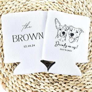 Personalized Wedding Can Cooler Favor, Customized Wedding Can Cooler Favors, Pet Wedding Can Cooler, Customized Pet Wedding Can Cooler