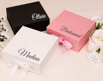 Personalized Magnetic Gift Box | Custom Keepsake | Bridesmaid, Groomsmen, or Birthday Gift Box | Packaging for Any Event
