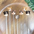 Wedding Pet Stir Sticks, 50 pcs Double-Sided Dog Stir Stick, Watercolor Acrylic Cocktail Stirrers, Wedding Swizzle, Wedding Drink Stirrers