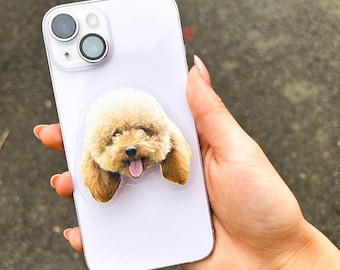 Custom Pet Photo Magnetic Phone Grip, Personalized Dog Mom Gift