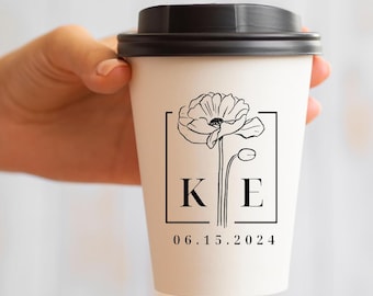 Personalized Wedding Paper Cups, Custom Logo Monogram Toast Cups