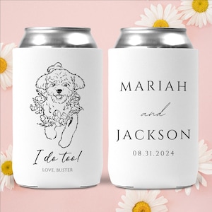 Custom Pet Wedding Can Cooler, Wedding Can Cooler Dog, Wedding Pet Can Holder, Dog Wedding Can Cooler, Custom Can Coolers Custom Beer Hugger