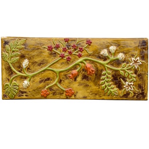 AUF LAGER: Rebe Design Keramik Kunst Wandskulptur Fliesenfliese in der Gelben Glanz-Glasur