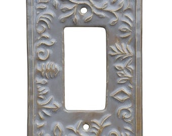 Auf Bestellung: Keramik Ein-Wippschalter in Regenwolken-Glasur