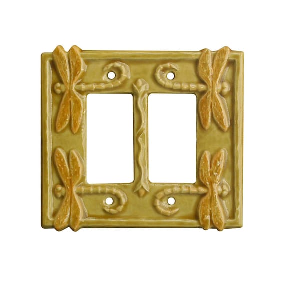 Ceramic Dragonflies Double Rocker Light Switch Cover In Etsy