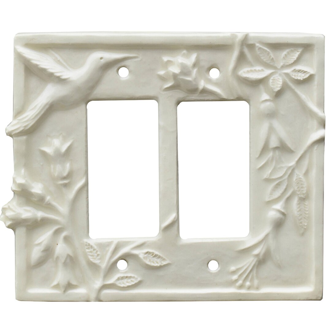 MADE TO ORDER: Hummingbird Ceramic Double Rocker Gfi Light Switch Plate ...