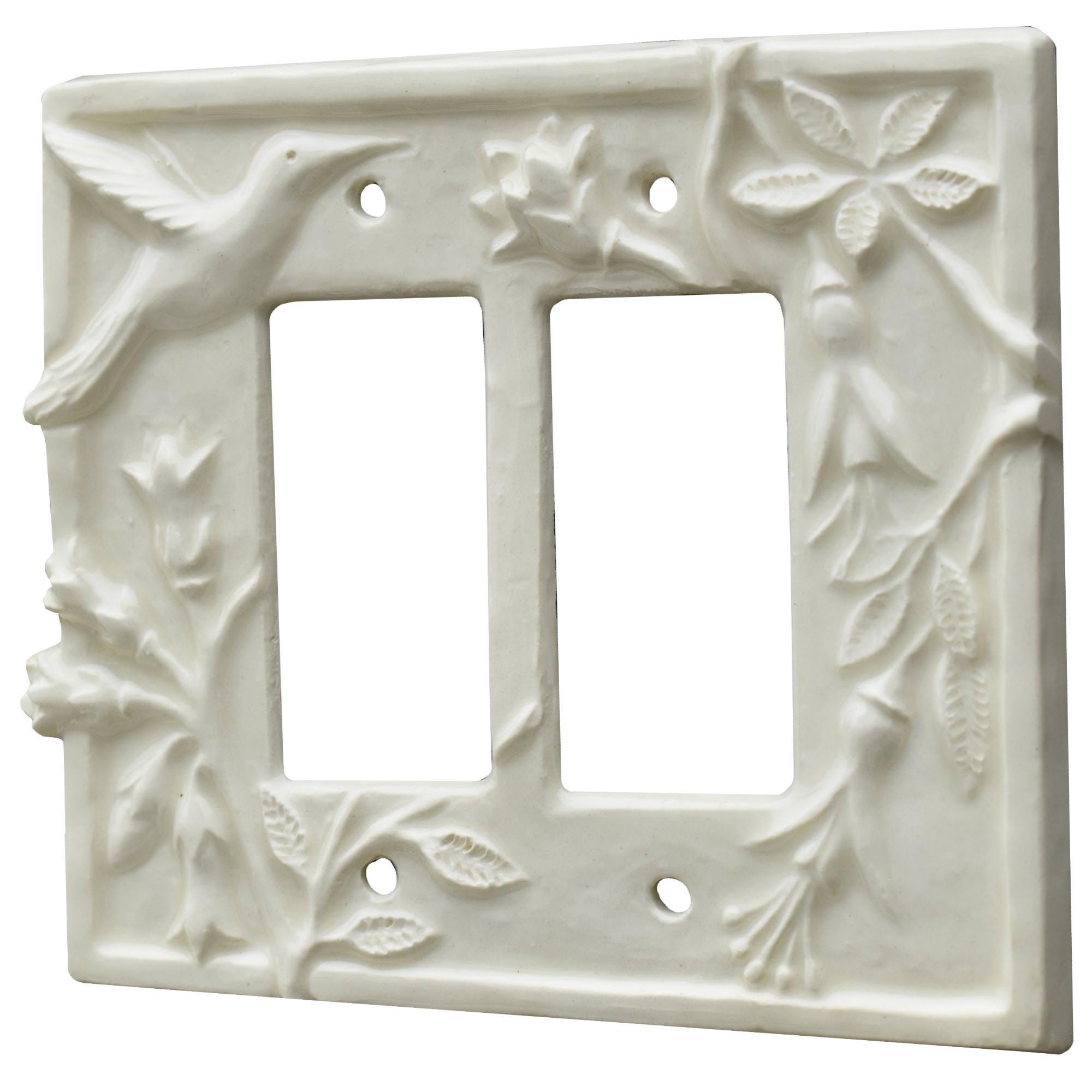 MADE TO ORDER: Hummingbird Ceramic Double Rocker Gfi Light Switch Plate ...