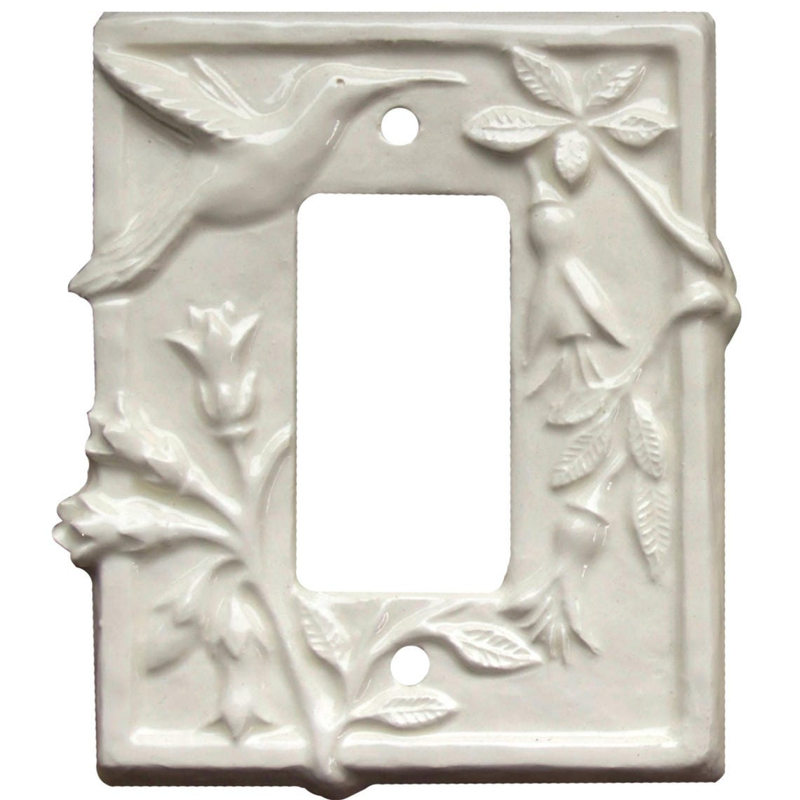 MADE TO ORDER: Hummingbird Ceramic Single Rocker Light Switch Cover in ...