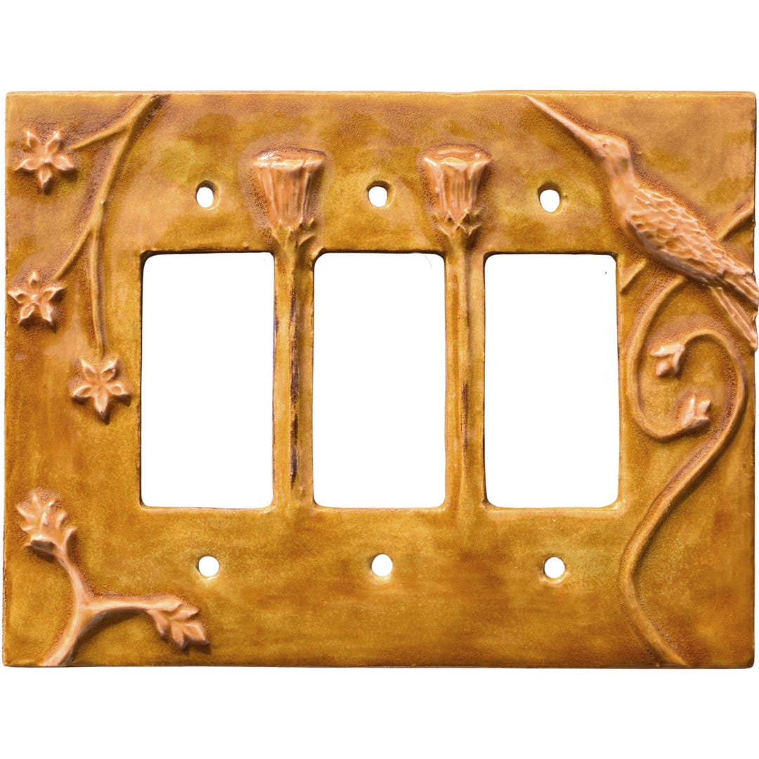 IN STOCK: Hummingbird Ceramic Triple Rocker GFI Light Switch Outlet ...