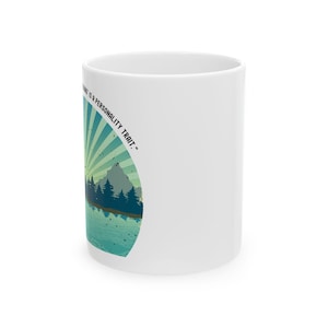 Nature-Inspired Ceramic Mug for Coffee Lovers, Adventure Gift, Hiking Mug, Eco-Friendly Cup, Personalized Nature Vibes