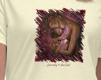 NEW** Fiercely Devoted ~ Mother & Child Kissing Art Shirt - KmBerggren motherhood art on a tee
