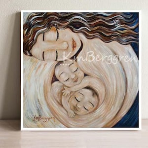 Gift For Mom Of Twins, Signed Art Print by KmBerggren - In Good Hands
