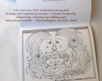 Gift For Mom, Meditation Gift For Mom, Mother In Law Gift, Motherhood family Coloring Book for Kids & Adults - Color Your Love