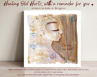 PRINTABLE Digital Print - Empowered Woman Wall Art - Instant Download - Downloadable Watercolor artwork - Healing Old Hurts