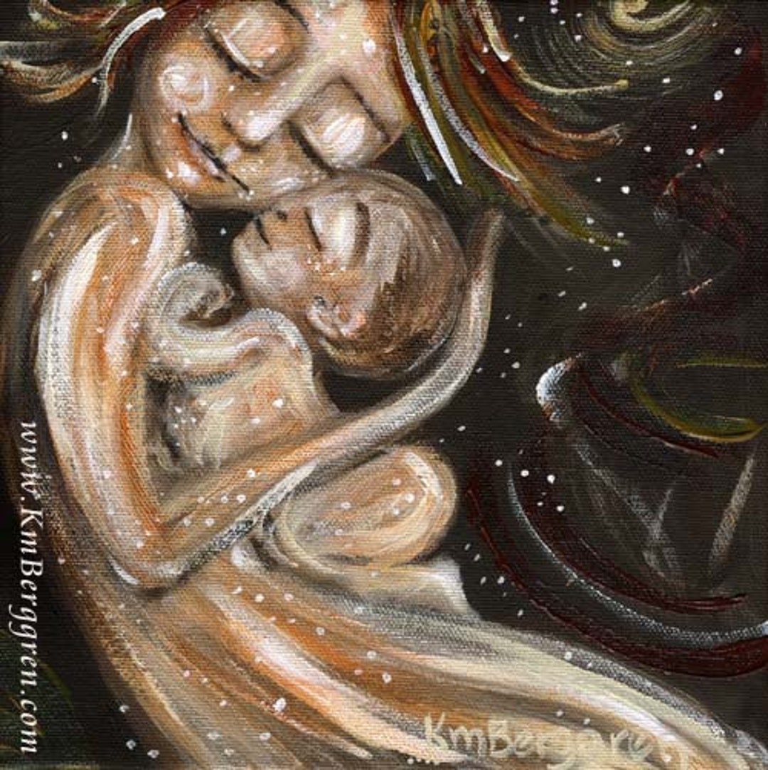 Nude mom dancing with naked baby, attachment parenting art print from original painting Song In My Soul - Etsy 日本