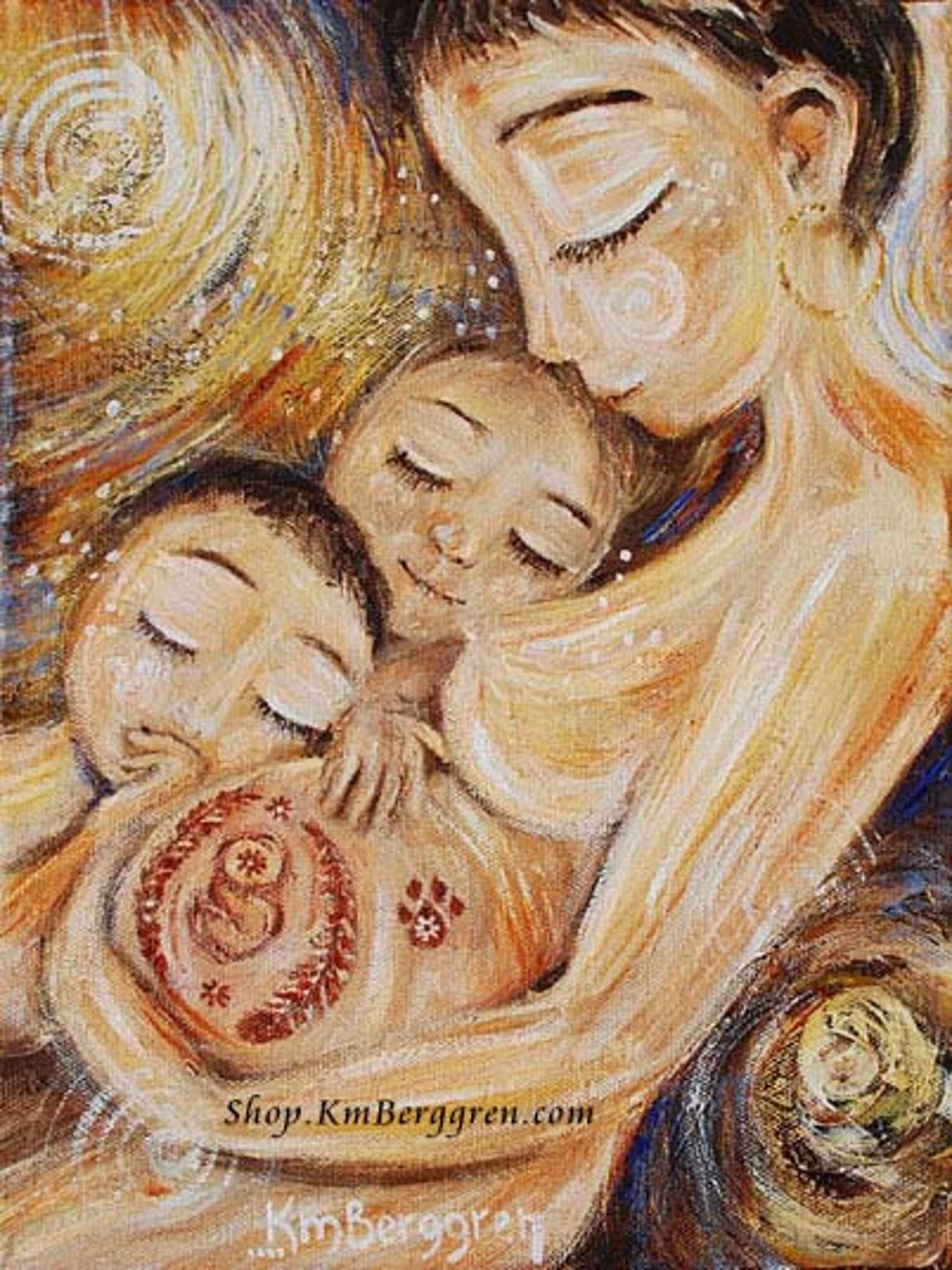 Картина мама с тремя детьми