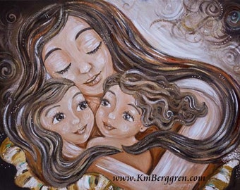 Mom Of Girls Gift, Daughter Gift, Sister Gift, Girl Mama Gift, Autographed Art Print by KmBerggren - Enduring Devotion