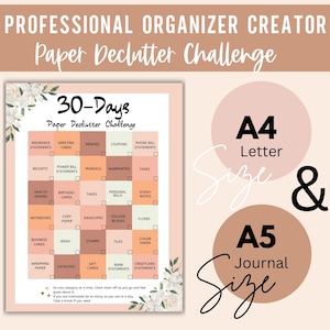 30-Day Declutter Challenge Printable: A4/A5 Planner Inserts (Digital Download)
