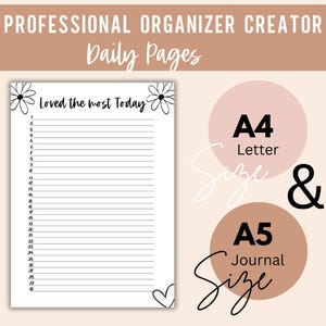 Daily Gratitude Journal Page: Daisy Flower Design (PDF Download)