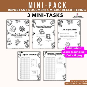 Declutter Important Documents – ADHD Paper Reset for Overwhelmed Homes – Micro Decluttering Printable