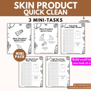 Mini paquet de produits pour la peau Quick Clean - Nettoyage du TDAH imprimable - Routine simple en 3 étapes avec Habit Tracker