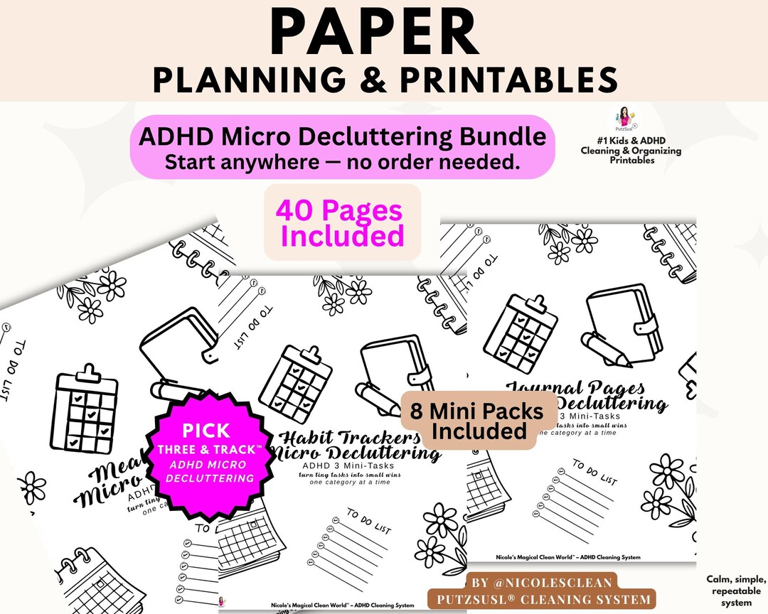 Declutter Planning Printables – ADHD Paper Reset for Overwhelmed Homes ...