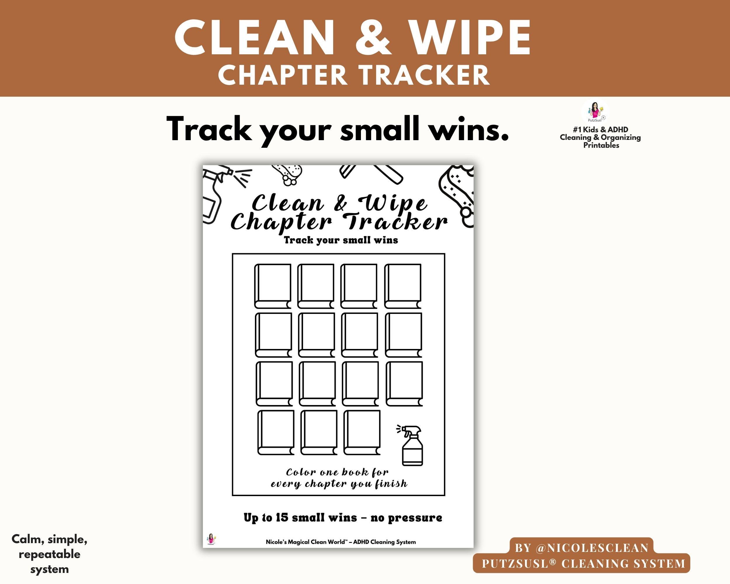 Wins Checklist.pdf Cleaning Tracker Printable – ADHD Cleaning Checklist – Low Energy Reset ...