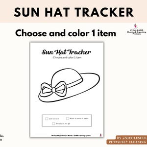 Sun Hat Declutter Tracker – ADHD Closet Declutter Printable – Closet Organization – Summer Organization – Beach Essentials -