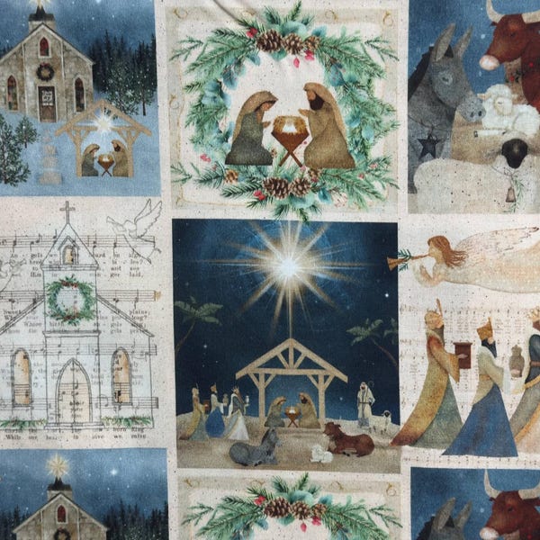 Nativity Valance · Christmas Faith Scene Print · Christian Holiday Kitchen Curtain · Custom Window Treatment