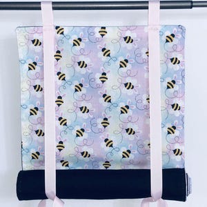 Classroom Door Window Curtain, Rainbow Bees Pastel Teacher Roll Up Window Privacy Shade, Security Cover For Office & School Class Safety