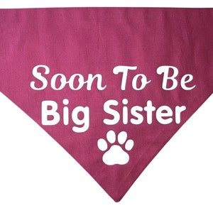 Bald große Schwester Hund Bandana Schwester Geburtsankündigung Hundebandana Neue Baby Schwangerschaft Halstuch Halstuch Bandana Neckwear
