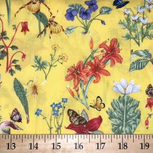 Butterfly Floral Valance: Yellow Spring Farmhouse Kitchen Curtain - Home Decor Accents - Curtains