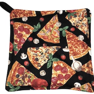 Pizza Kitchen Pot Holder, Table Trivet Heat Resistant Stove Oven Farmhouse Hot Pad Quilted Potholder