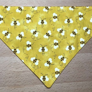 Bee Dog Bandana Bumble Honey Bees Honeycomb Spring Insect Yellow Reversible Neckerchief PERSONALIZED Cat Dog Bandana Neckwear