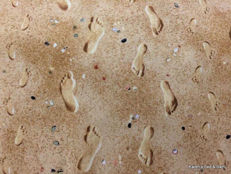 Beach Fabric Footprints in the Sand Fabric By the Yard or Half Etsy