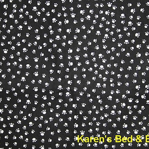 Dog Cat Paws Fabric Canine Puppy Kitten Paw Fabric By the Yard HY Black and White Paws Pet Fabric Puppy Cotton Fabric t3/30