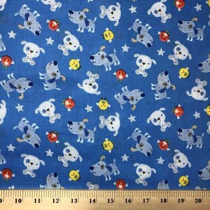 Canine Dogs Valance Puppy Bird Family Pet Shop Veterinarian Office Blue Window Curtain