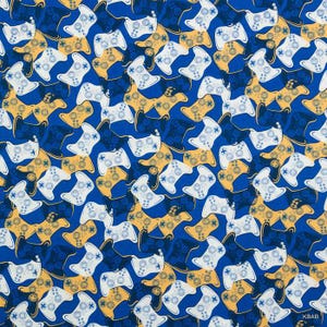 Game On Controllers Fabric Video Game Controller Pad Fabric Arcade Game Fabric Nursing Medical Scrubs Fabric Teen Gaming Cotton Fabric t5/18