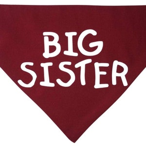 Big Sister Dog Bandana – Pregnancy Announcement Pet Scarf – Older Dog Baby Reveal Neckerchief – New Baby Shower Gift