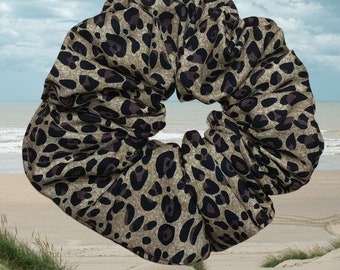 Leopard Scrunchie Safari Animal Cheetah Alexis Gentle Hair Elastic Cotton Large Scrunchy Hair Tie Accessory