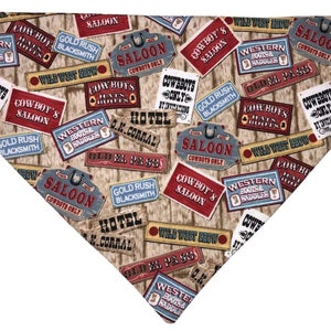 Western Cowboy Hond Bandana Cowboy Saloon Hotel Omkeerbare Halsdoek GEPERSONALISEERDE Kat Hond Bandana Dassen