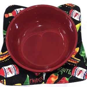 Pasta Chef / Peppers / Chips n Dip Microwavable Bowl Cozy, Hot Cold Breakfast Cereal Bowl Cozy, Soup Bowl Cozy Reversible - Choose